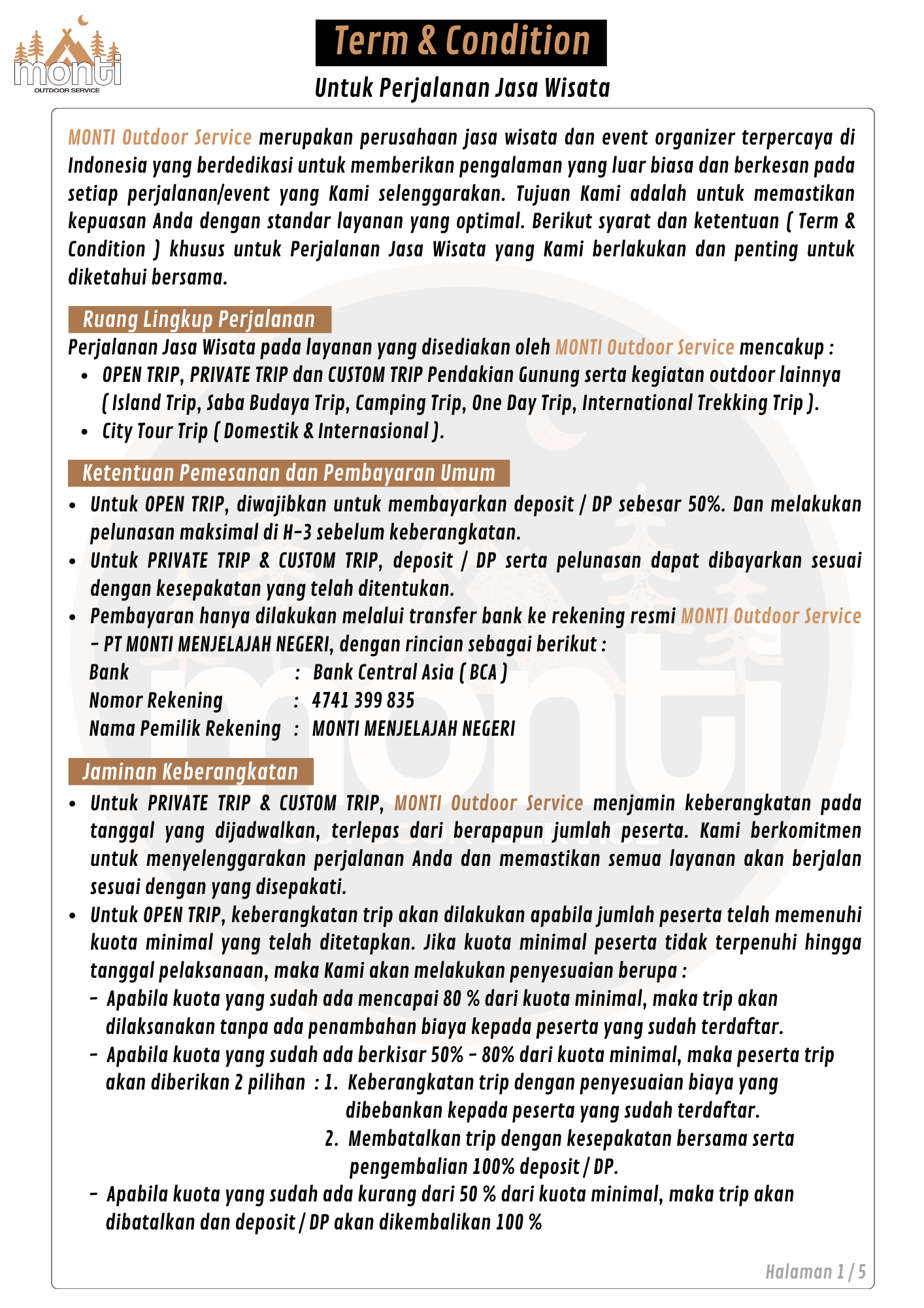 Terms & Conditions - Page 1