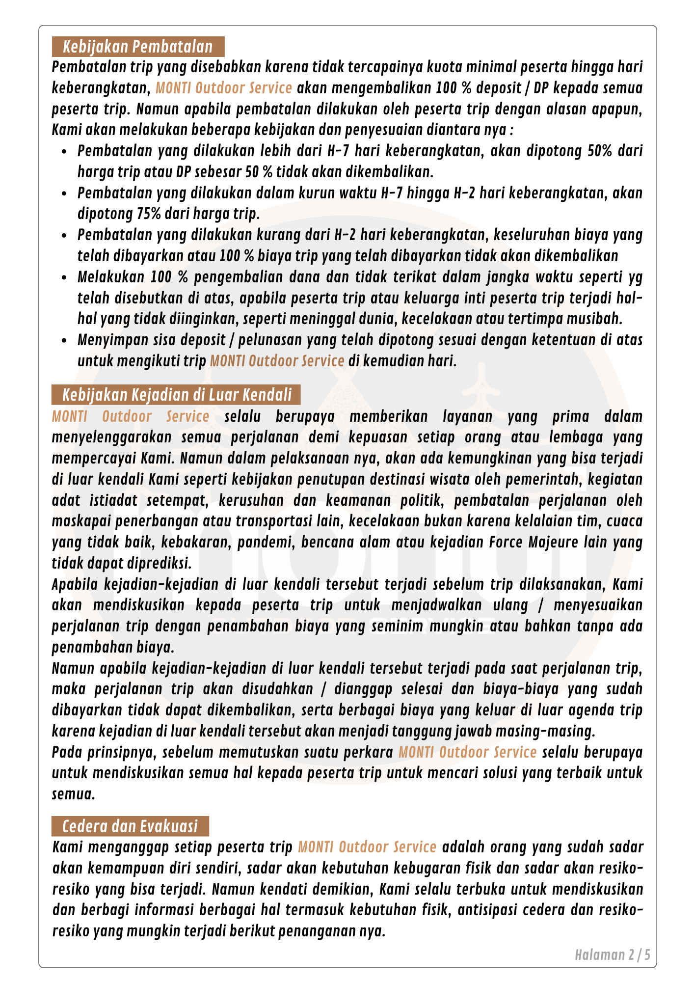 Terms & Conditions - Page 2