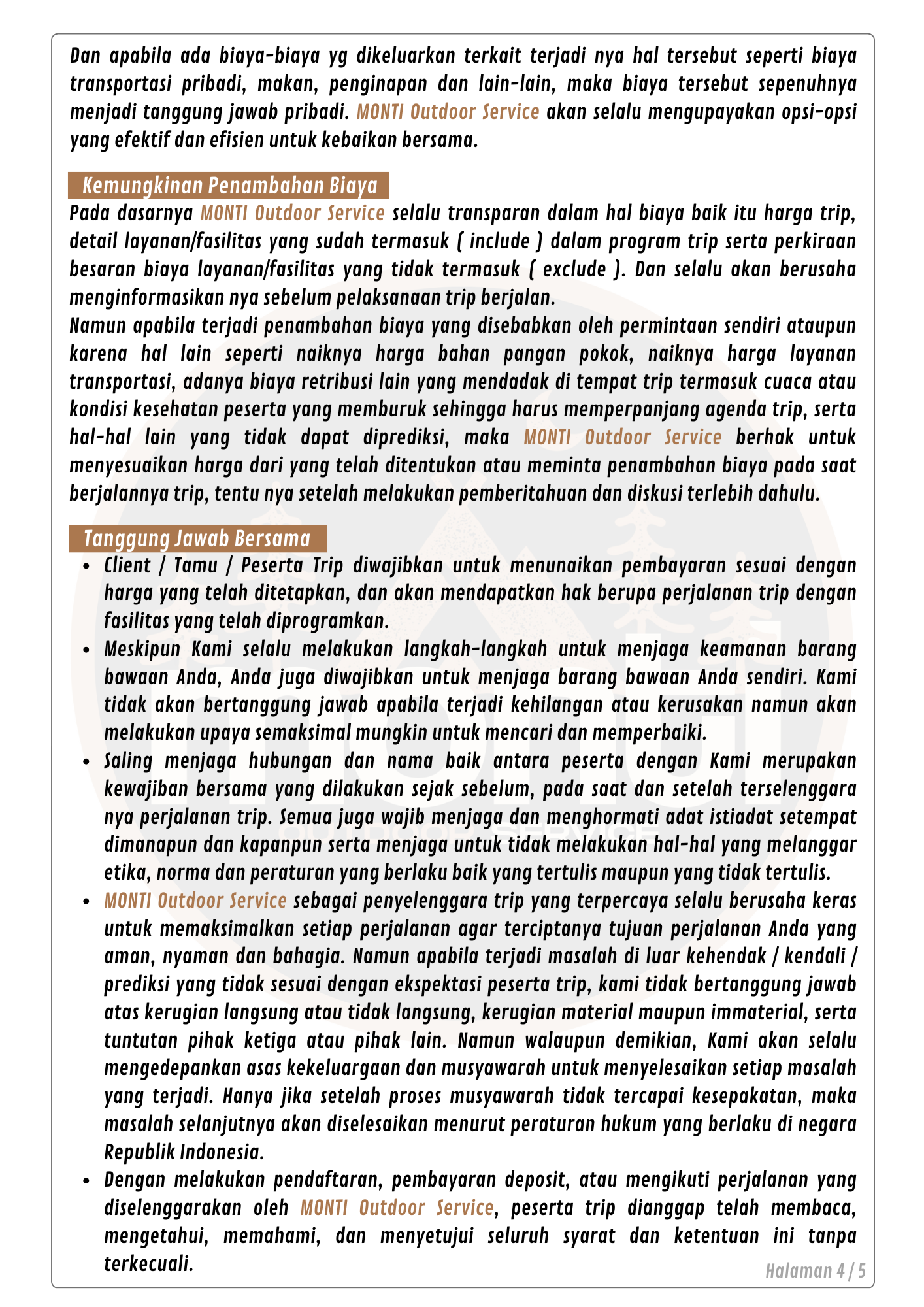 Terms & Conditions - Page 4